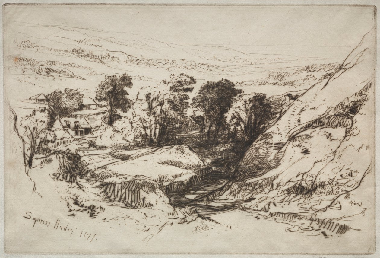 Nine Barrow Down, 1877. af Francis Seymour Haden