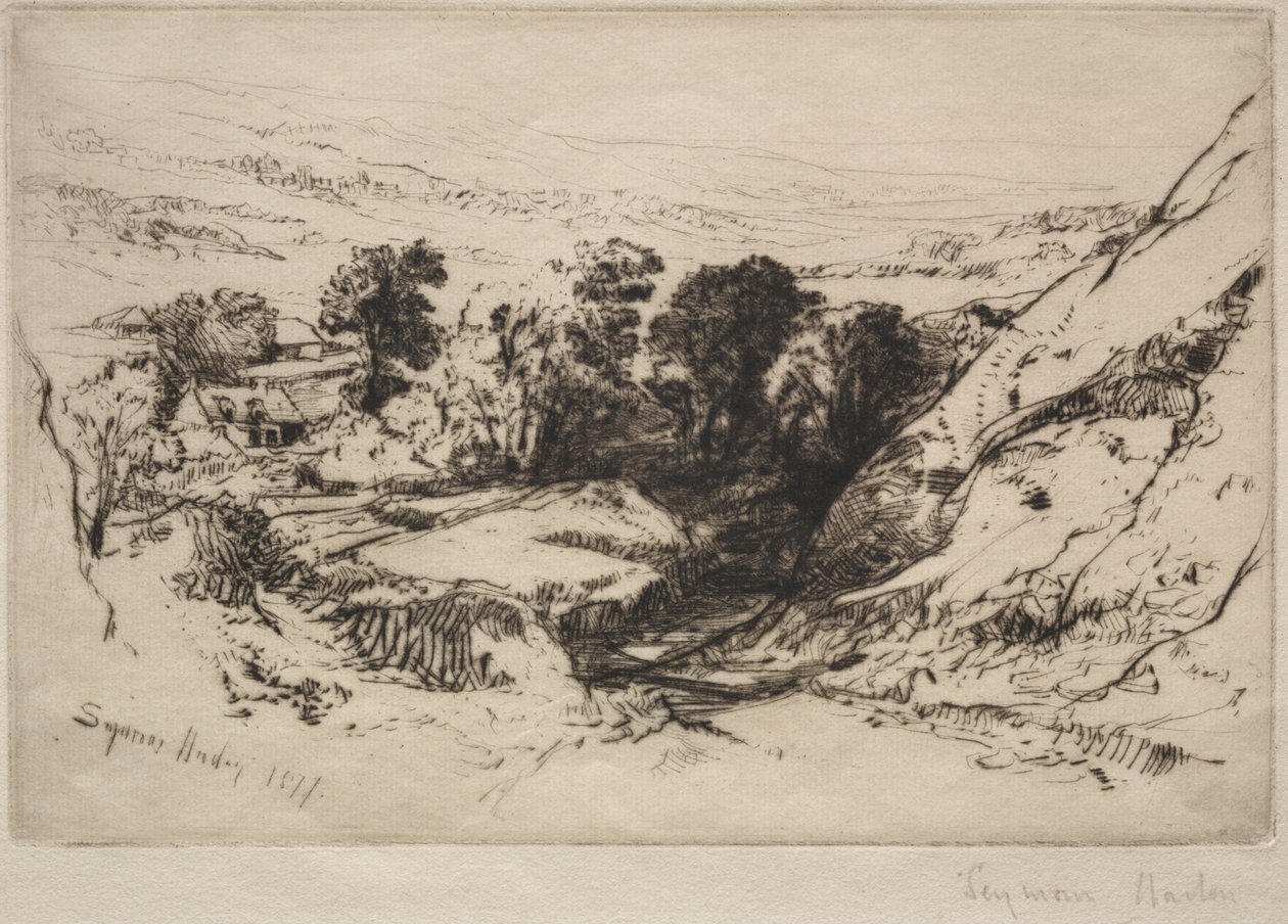 Nine Barrow Down, 1877. af Francis Seymour Haden