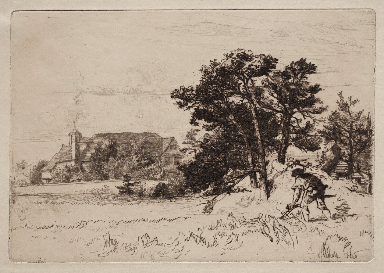 Old Willesley House, 1865. af Francis Seymour Haden