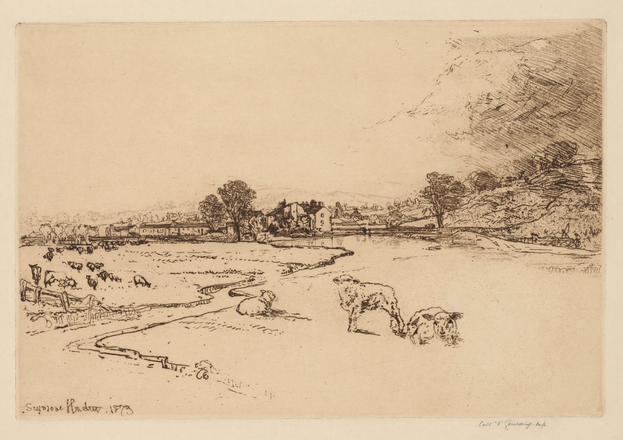 Sawley Abbey, 1873. af Francis Seymour Haden