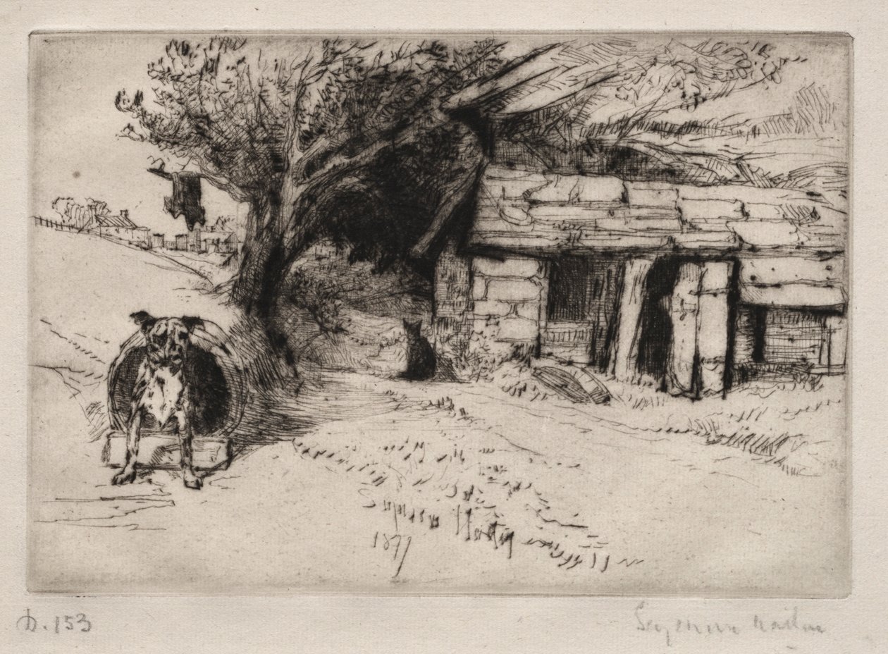 Hytten, 1877. af Francis Seymour Haden