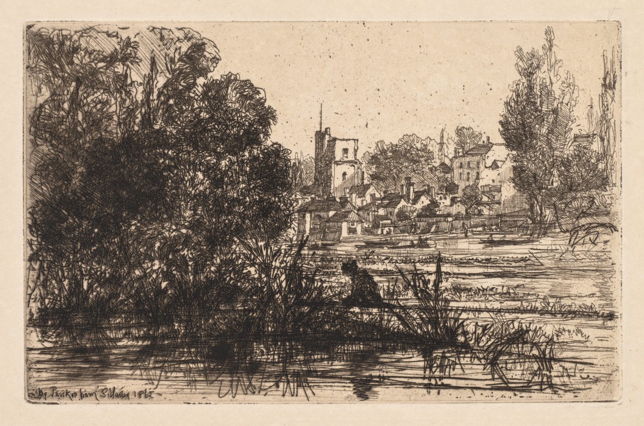Twickenham kirke, 1865. af Francis Seymour Haden