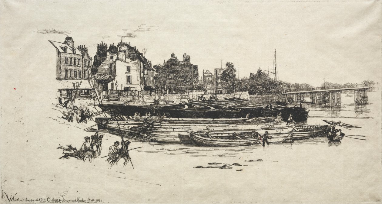 Whistlers House i Old Chelsea, 1863. af Francis Seymour Haden