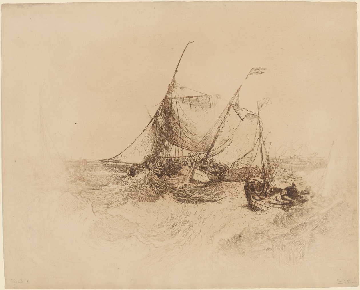 Calais Pier af Francis Seymour Haden after Joseph Mallord William Turner