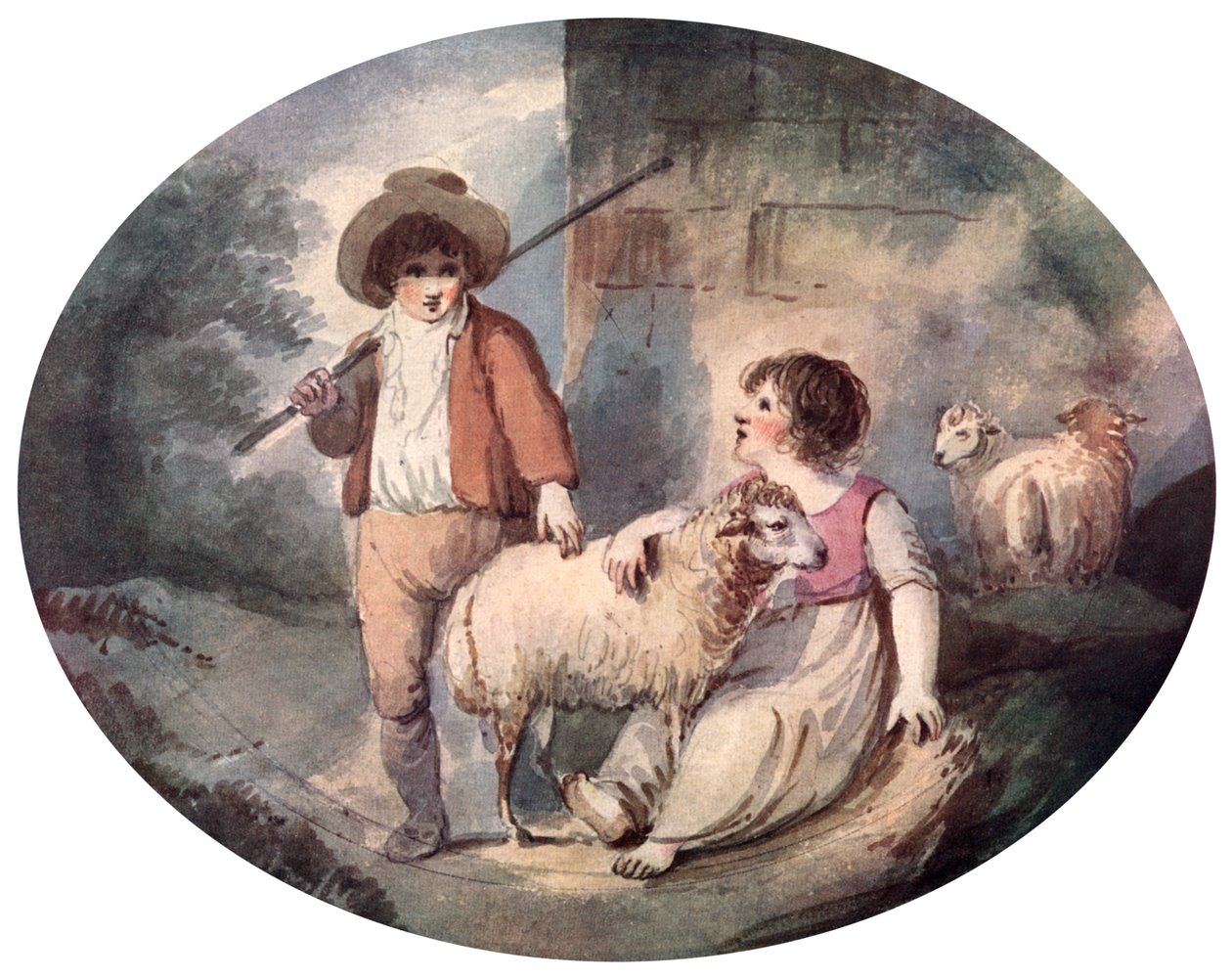 Den lille hyrdinde, 1700-tallet, 1912 af Francis Wheatley
