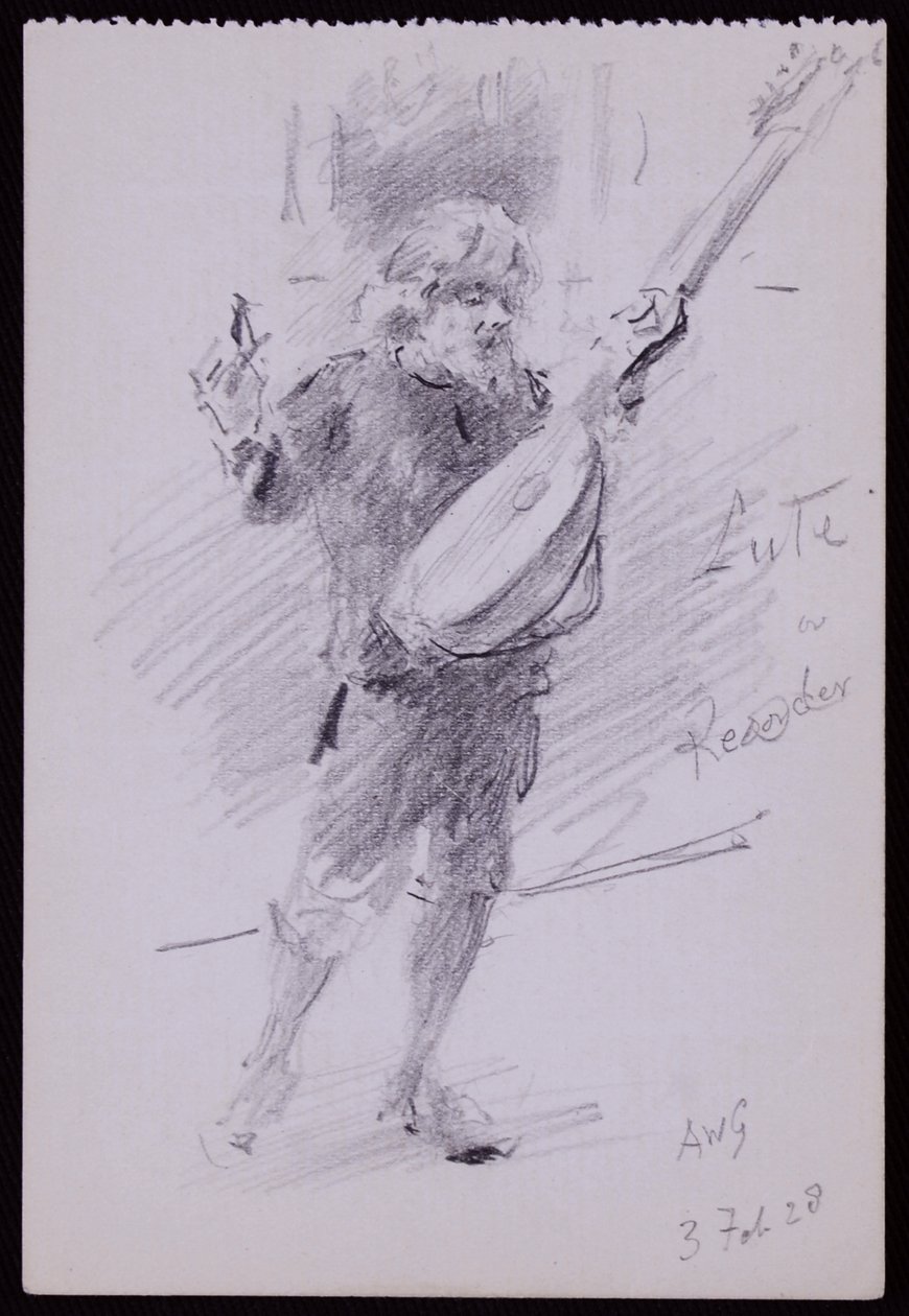 Portræt af Arnold Dolmetsch af Francis Wilfred Lawson