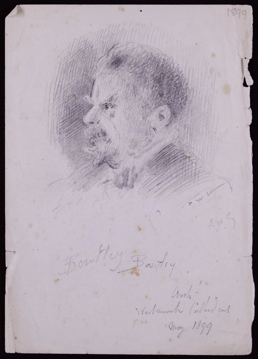 Portræt af JF Bentley af Francis Wilfred Lawson