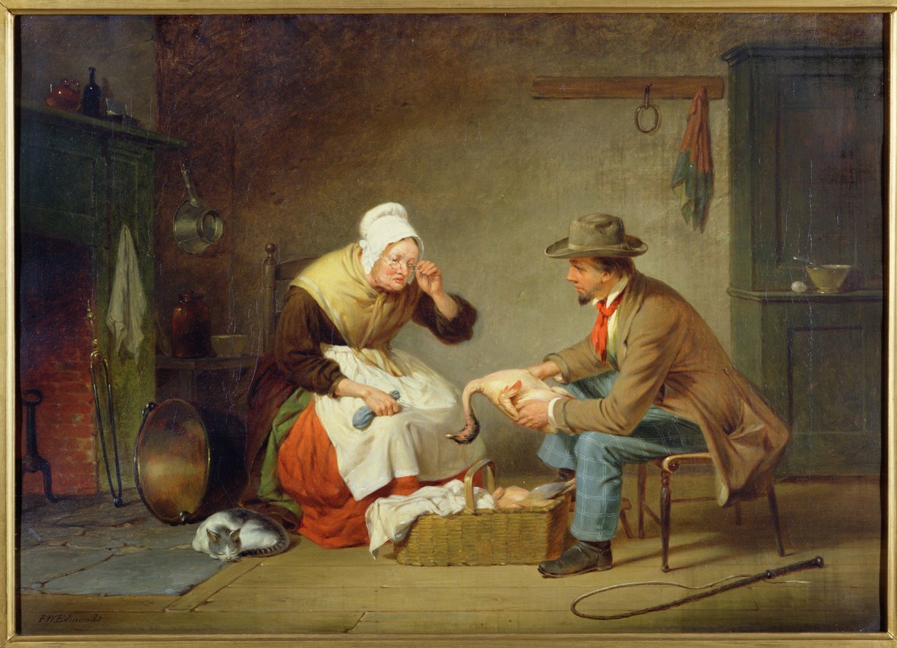 Forhandlinger (julekalkunen) ca. 1858 af Francis William Edmonds