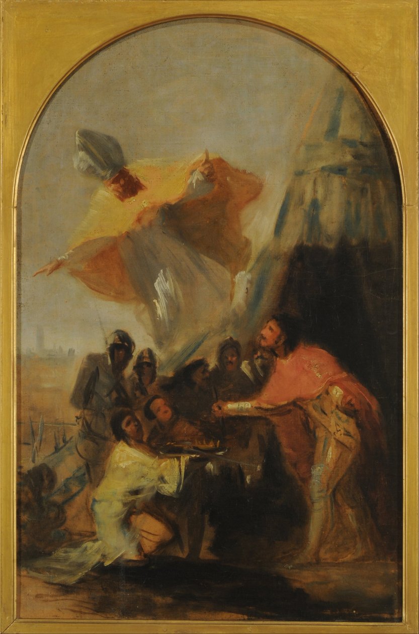 Sankt Isidores fremtræden for kong Ferdinand den Hellige før Sevillas mure af Francisco de Goya