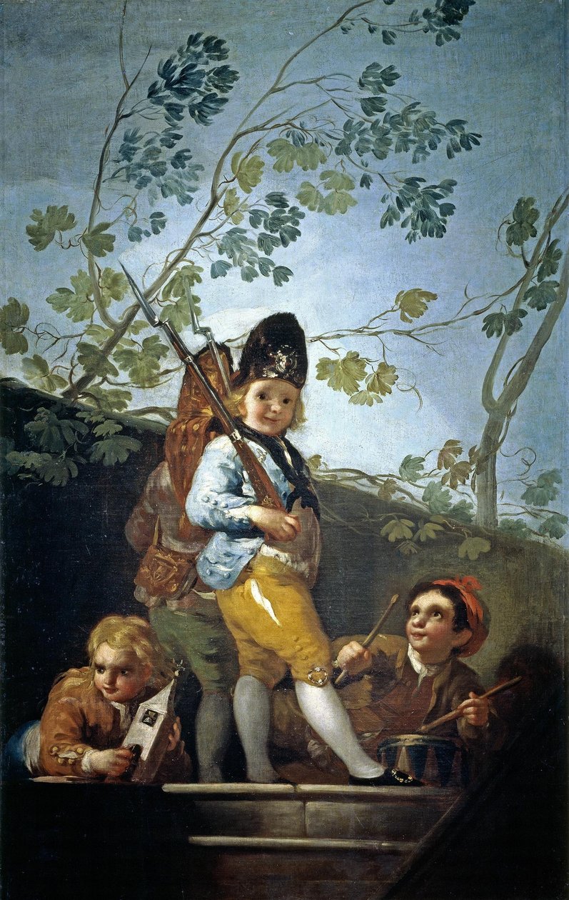 Drenge, der leger soldater af Francisco de Goya