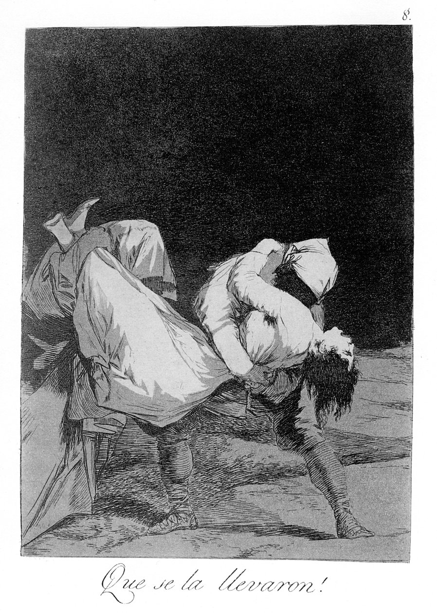 Capricho № 8: De tog hende væk! af Francisco de Goya