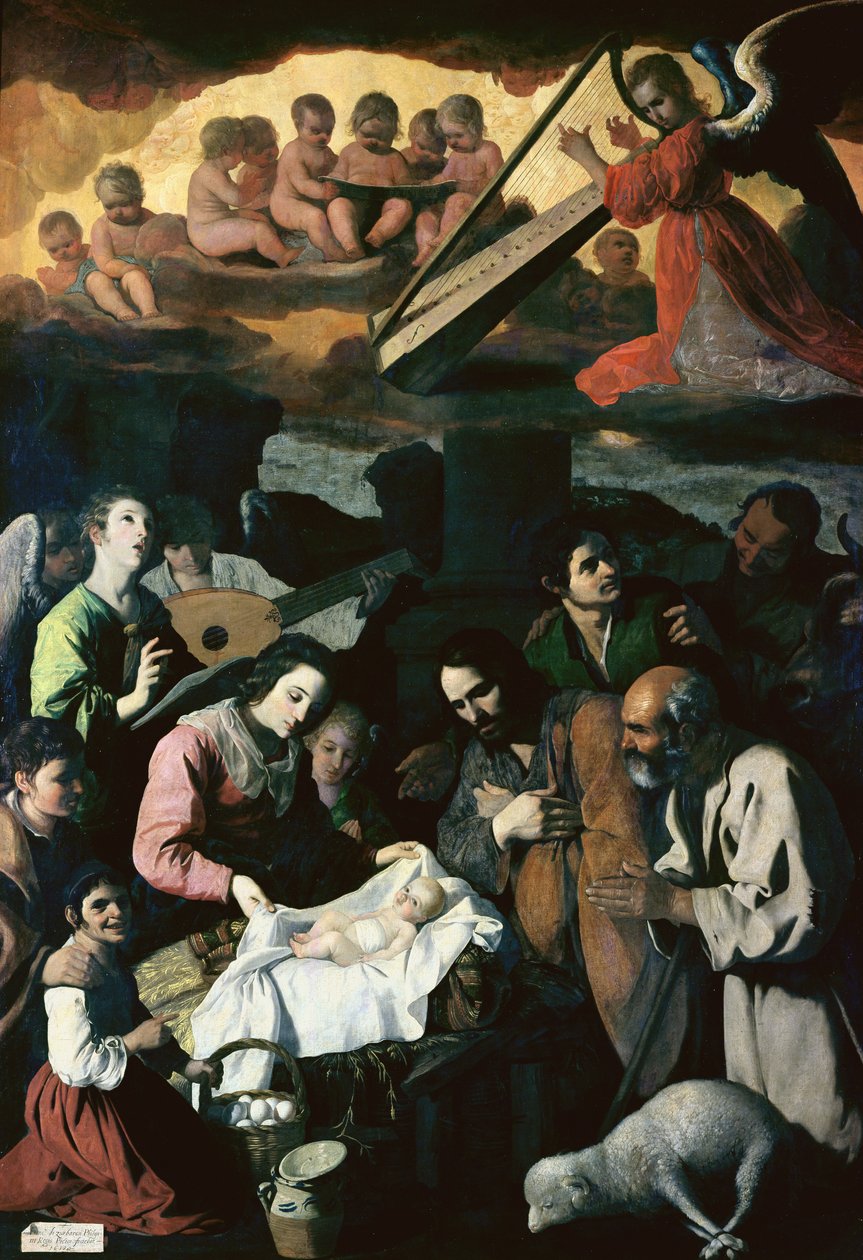 Tilbedelse af hyrderne, 1638 (se 54174 for detaljer) af Francisco de Zurbaran