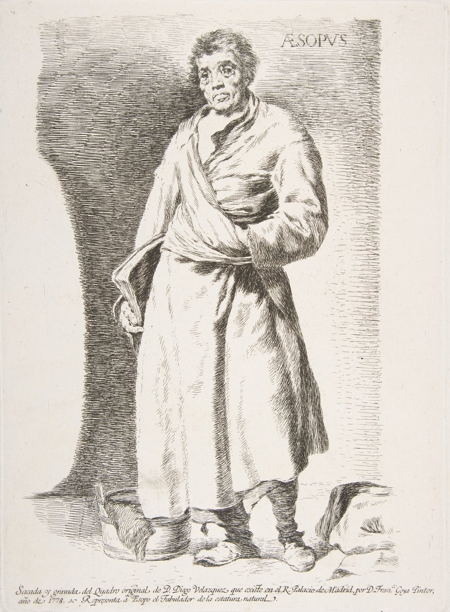 Aesop Aesopus, fra Raderinger efter Velazquez, 1778. af Francisco de Goya