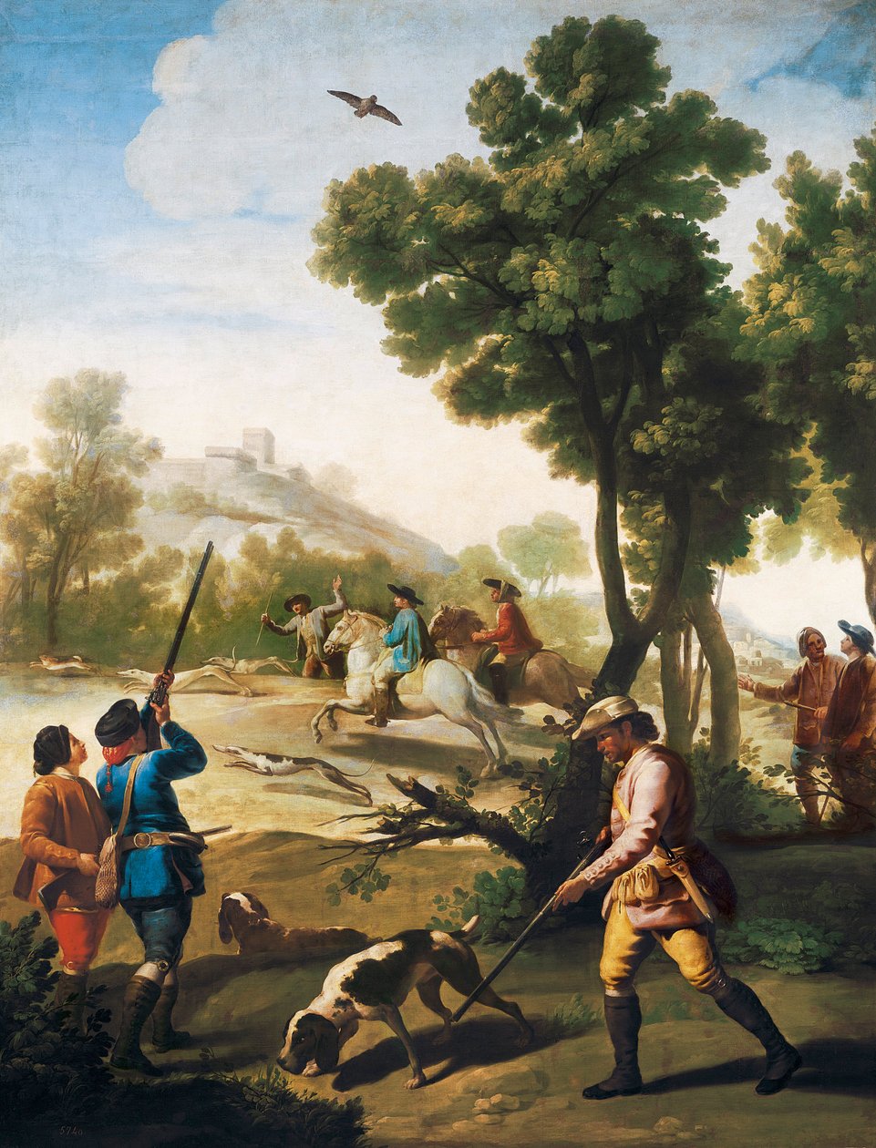 Hunting quail, 1775dani af Francisco de Goya