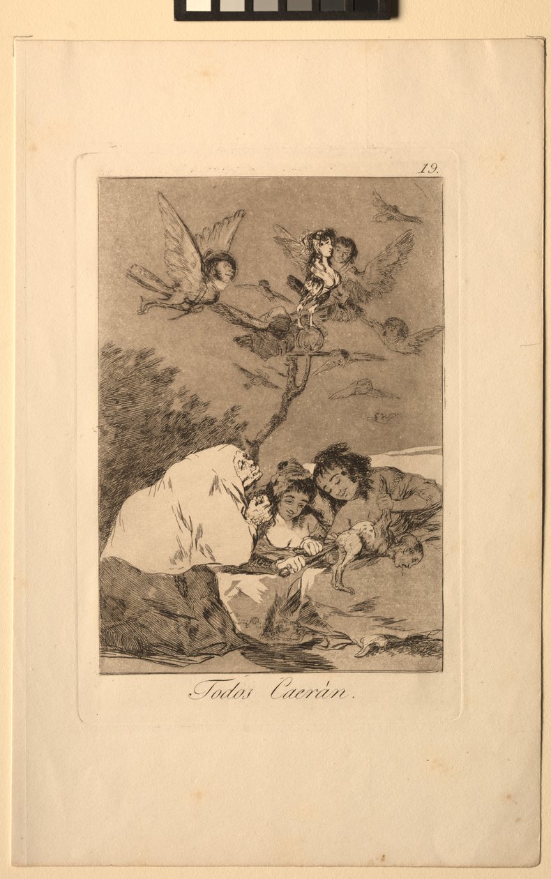 Caprichos: Alle vil falde. af Francisco de Goya
