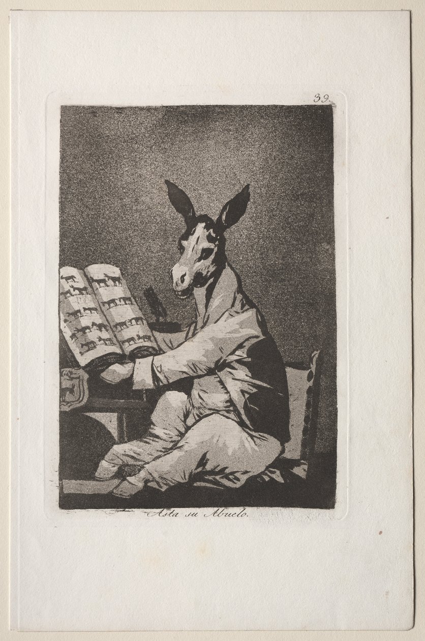 Caprichos: Og det var hans bedstefar også. af Francisco de Goya
