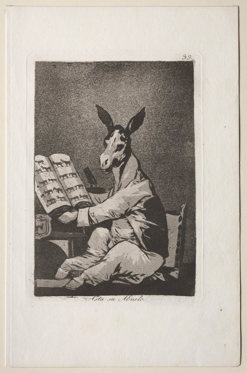 Caprichos: Og det var hans bedstefar også.. af Francisco de Goya