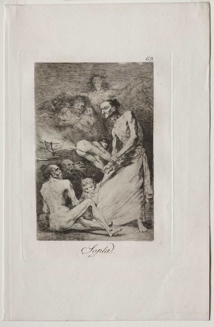 Caprichos: Blow!. af Francisco de Goya