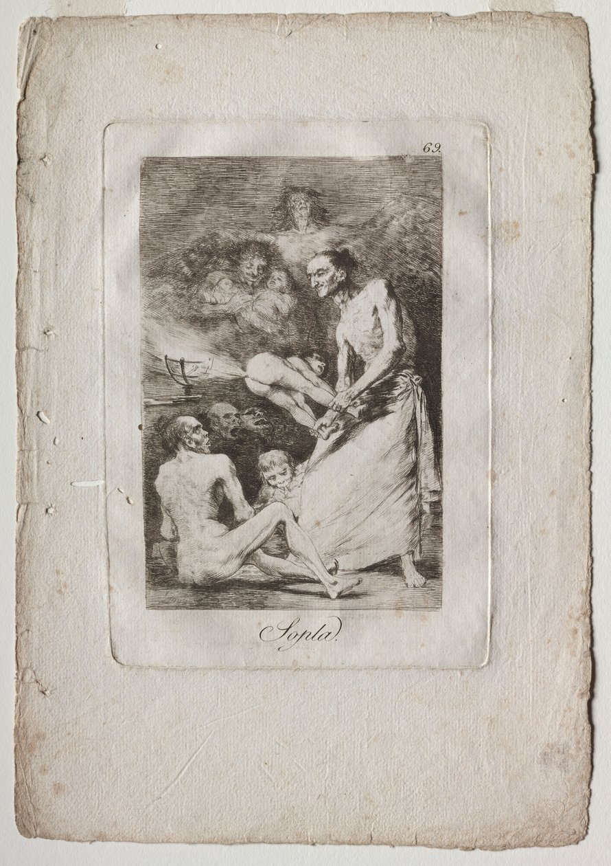 Caprichos: Blow, 1799. af Francisco de Goya