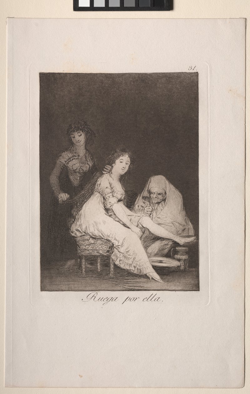 Caprichos: Hun beder for hende af Francisco de Goya