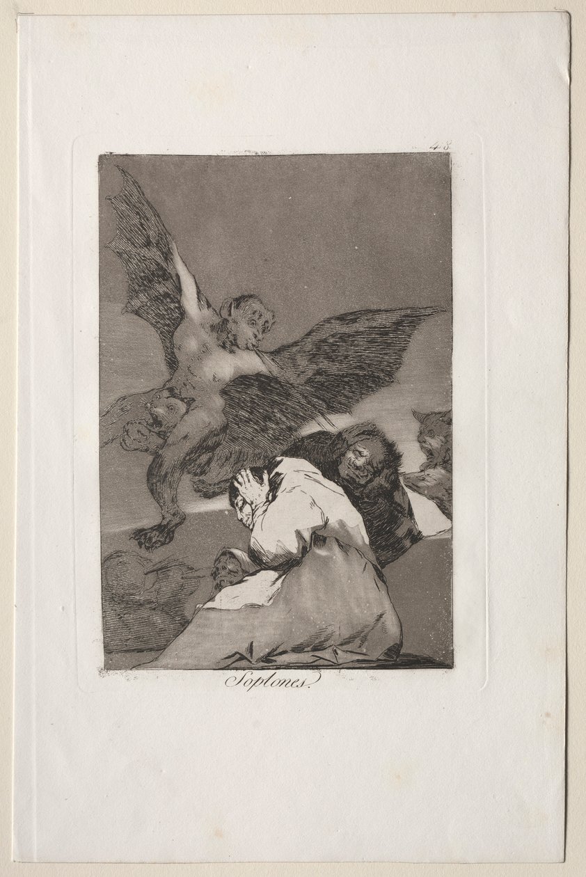 Caprichos: Tale-Bearers-Blasts of Wind. af Francisco de Goya