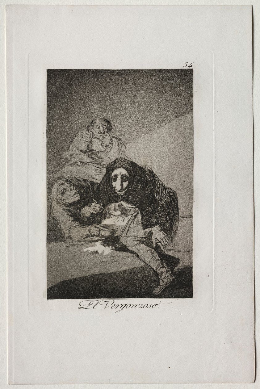 Caprichos: The Shamefaced One. af Francisco de Goya