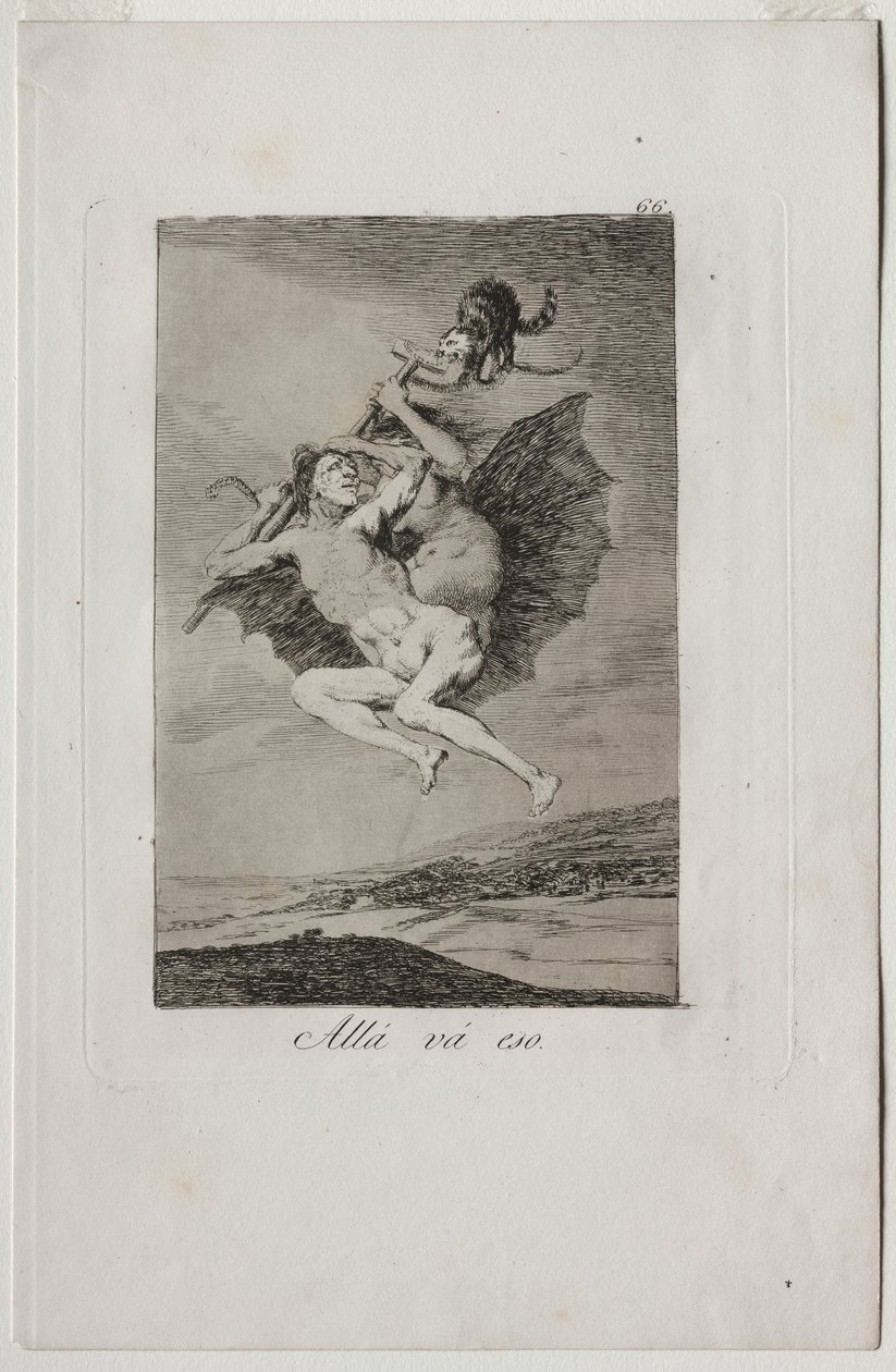 Caprichos: Der går det. af Francisco de Goya