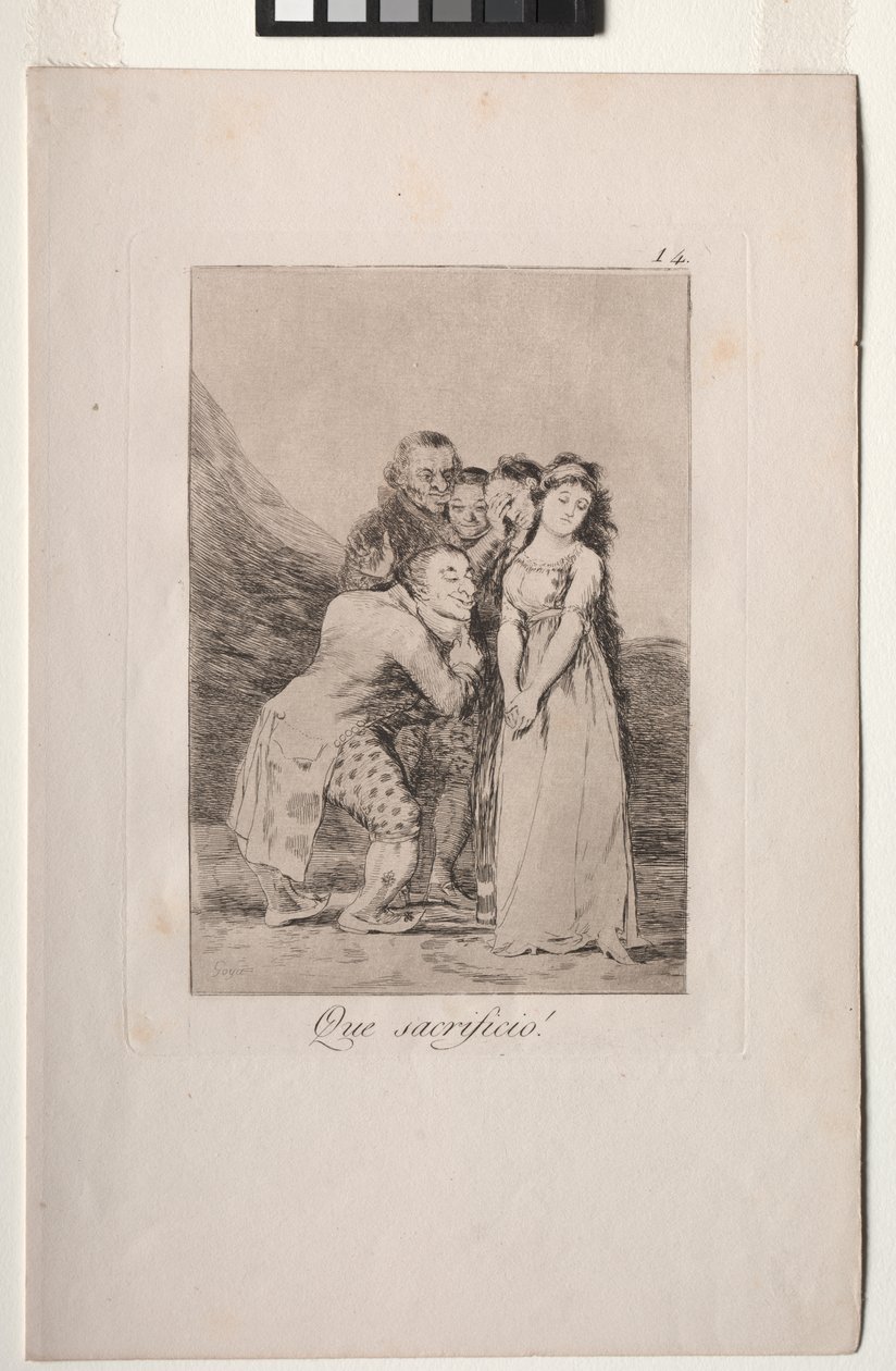 Caprichos: Hvilket offer! af Francisco de Goya