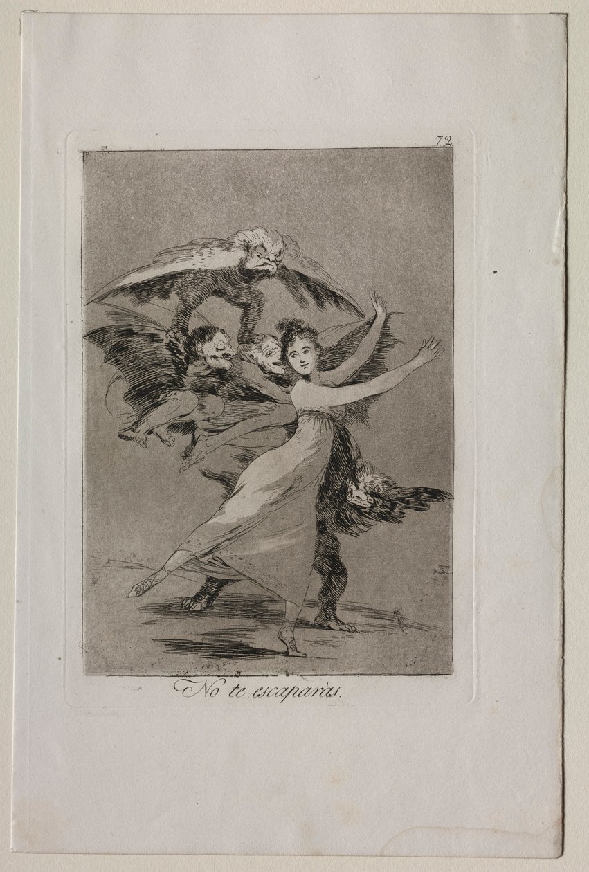 Caprichos: Du vil ikke undslippe. af Francisco de Goya