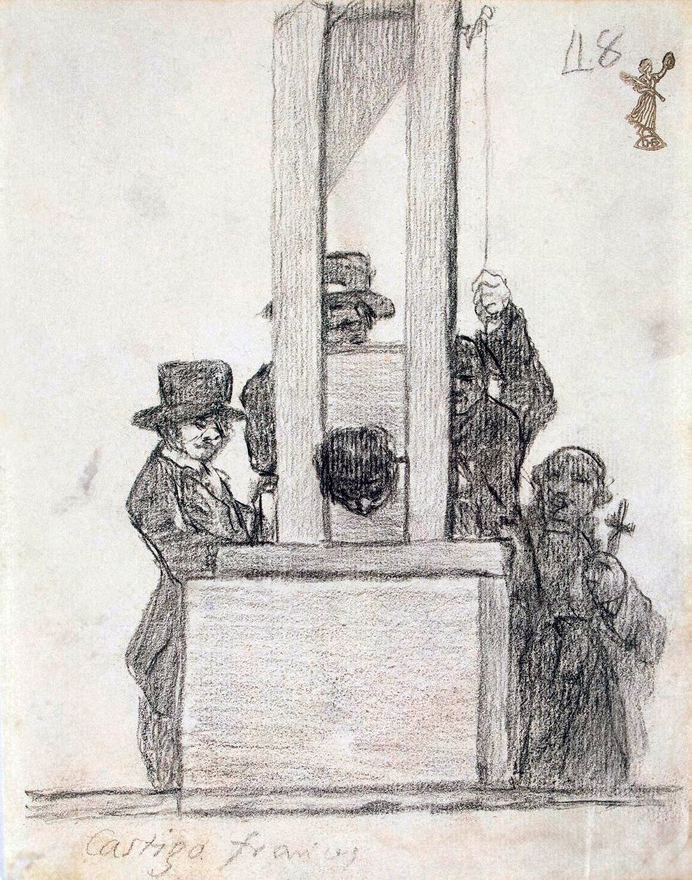 Fransk straf, mellem 1824 og 1828. af Francisco de Goya