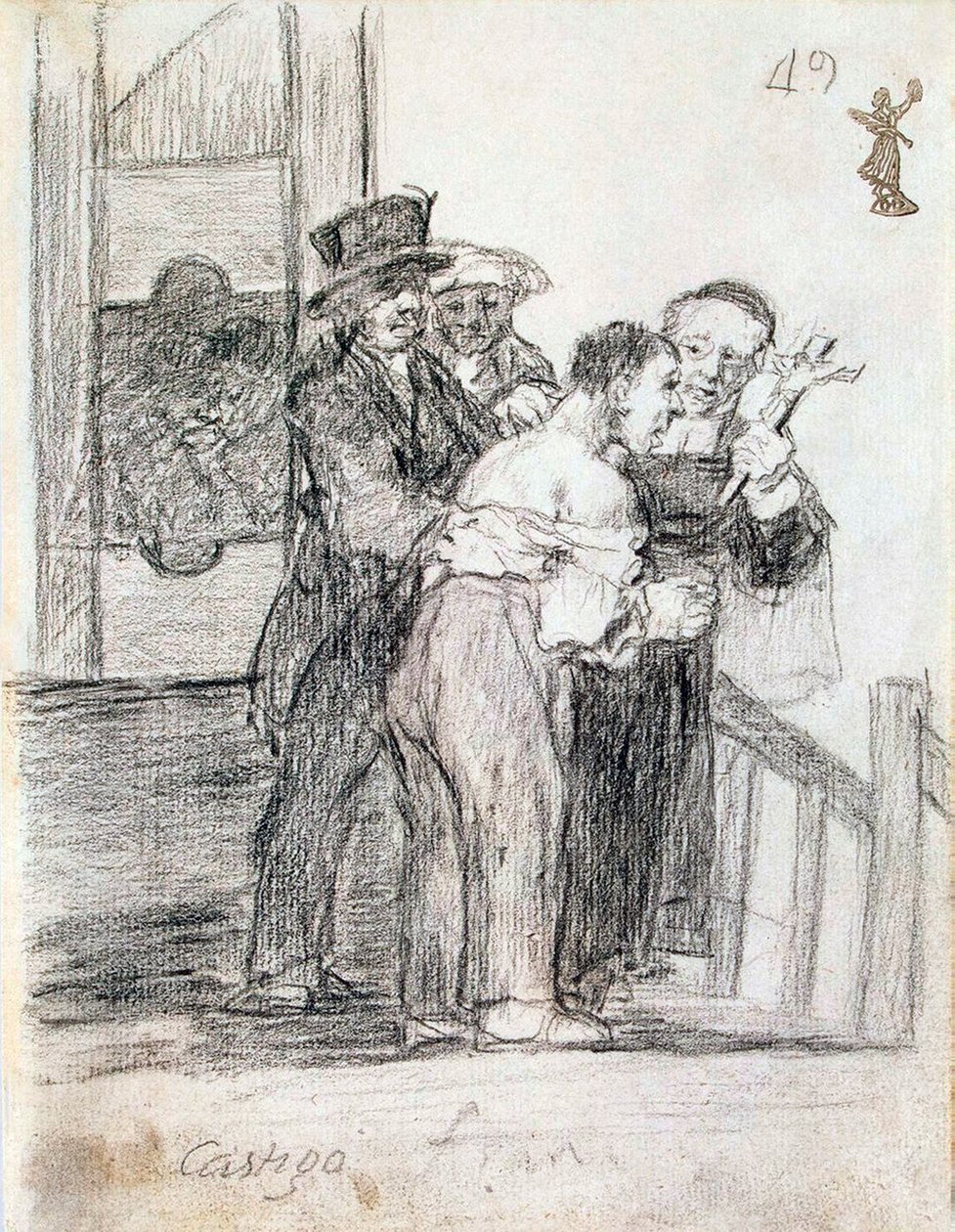 Fransk straf, mellem 1824 og 1828. af Francisco de Goya