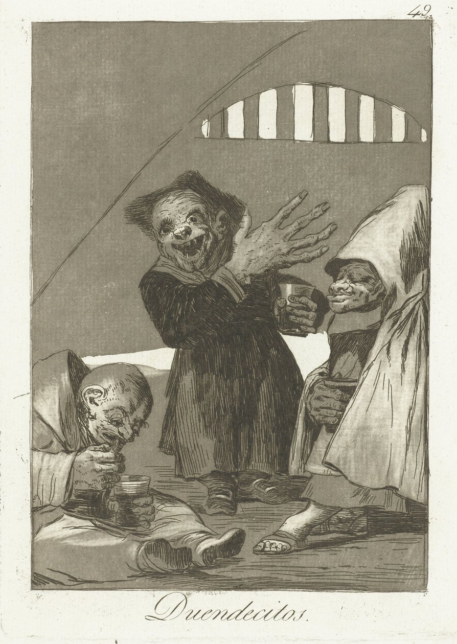 kobolds små nisser Los Caprichos (serietitel) af Francisco de Goya