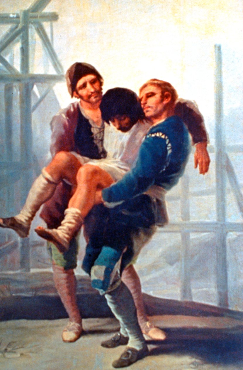 Den sårede murer, 1786-1787. af Francisco de Goya