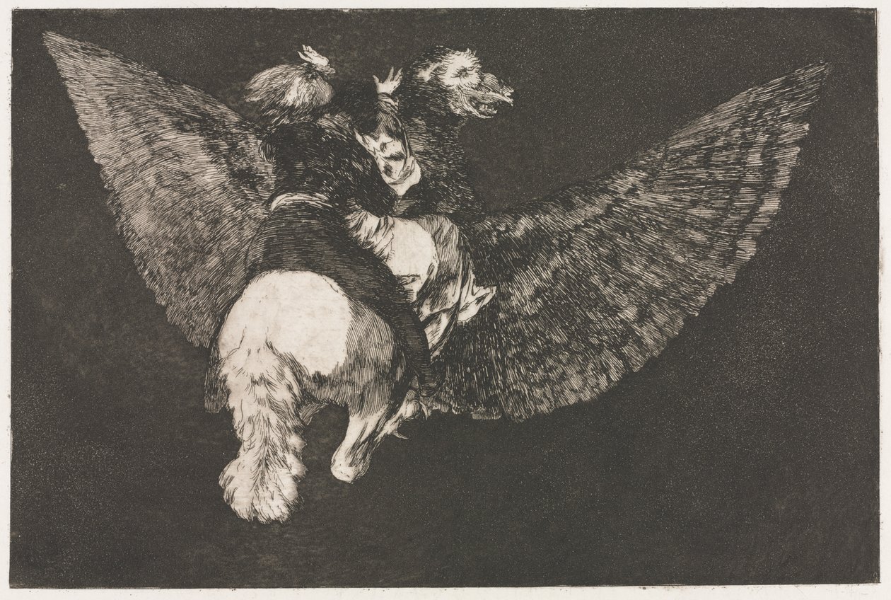 Ordsprogene: Flyvende dårskab af Francisco de Goya