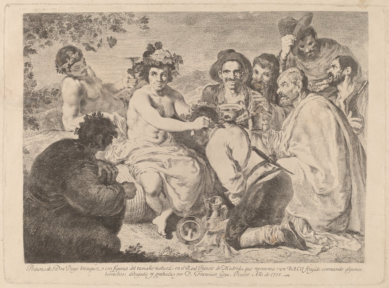 Busser (Bacchus) af Francisco de Goya after Diego Velázquez