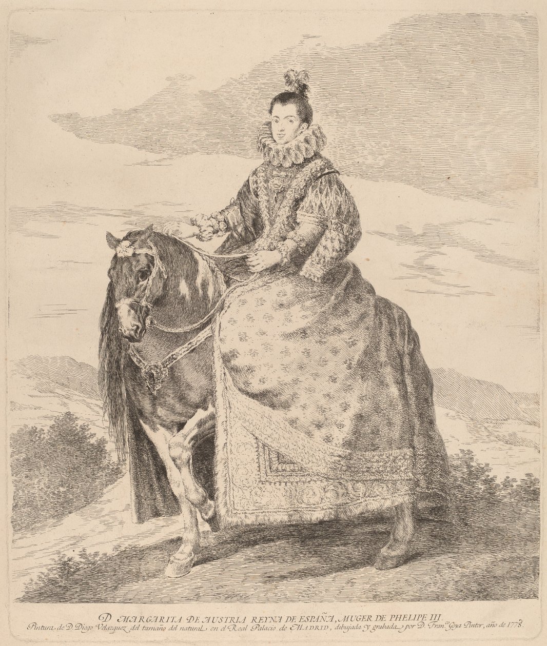 Margaret af Østrig af Francisco de Goya after Diego Velázquez