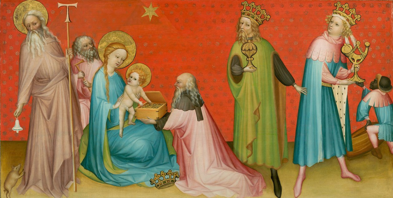 Tilbedelse af magi med Saint Anthony Abbot af Franco Flemish Master