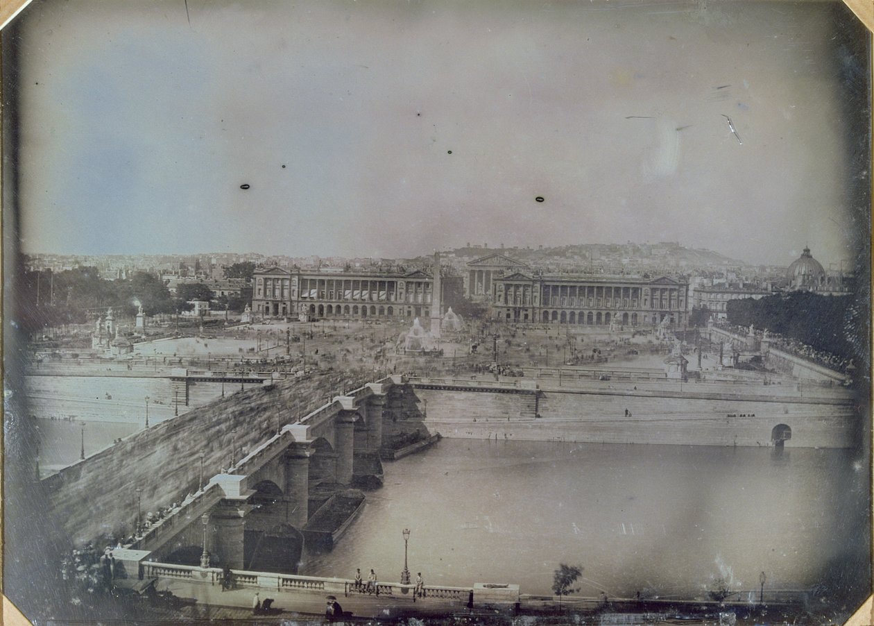 Udsigt over Place de la Concorde, ca.1848 (daguerreotypi) af Francois Certes