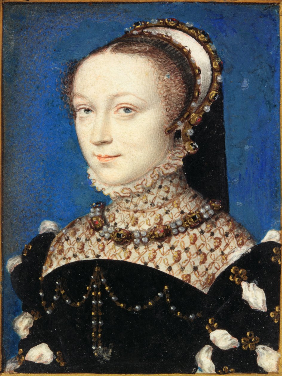 Lady Elizabeth Fitzgerald, grevinde af Lincoln (wc & kropsfarve på vellum) af François Clouet