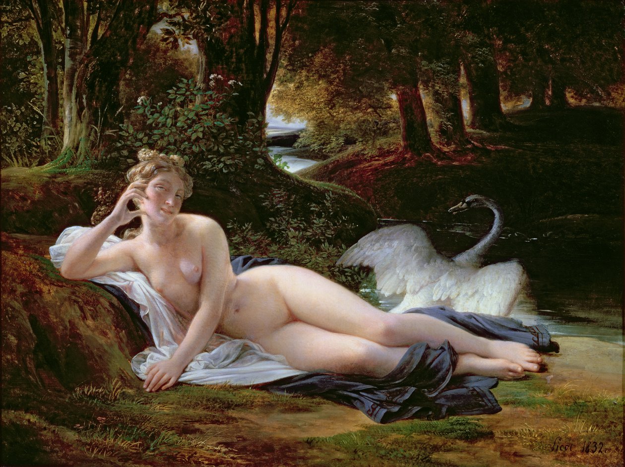 Leda og svanen, 1832 af Francois Edouard Picot