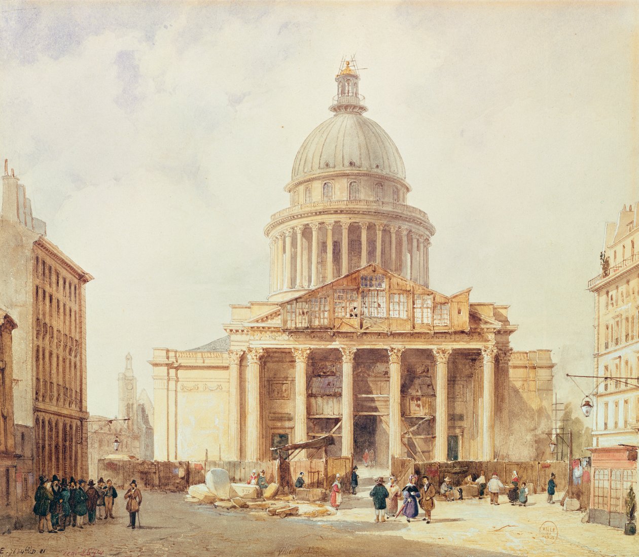 Pantheon i 1835 af Francois Etienne Villeret