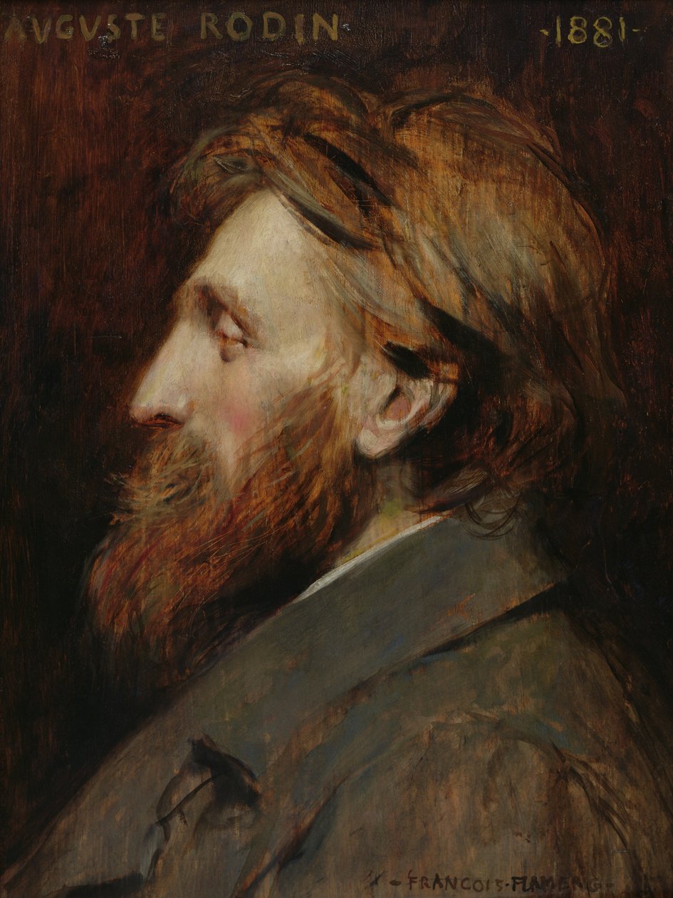 Portræt af Auguste Rodin (1840-1917) 1881 af Francois Flameng