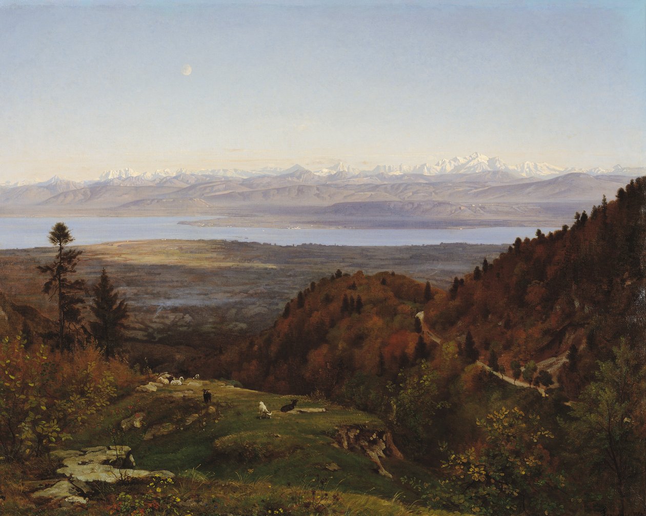 Mont-Blanc set fra Saint-Cergues, 1869 af Francois Louis Francais