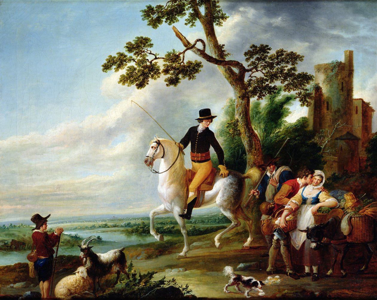 Et romantisk møde af Francois Louis Joseph Watteau