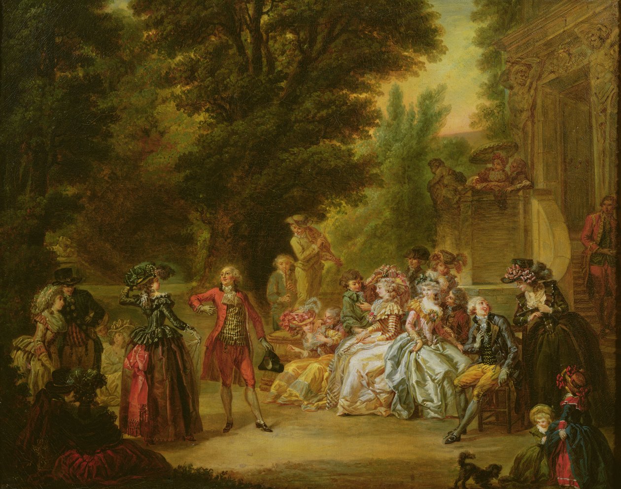 Menuetten under egetræet, 1787 af Francois Louis Joseph Watteau