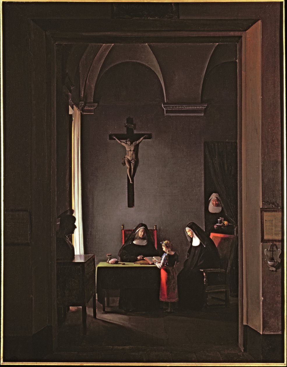 Læselektion i et kloster, 1810 af Francois Marius Granet