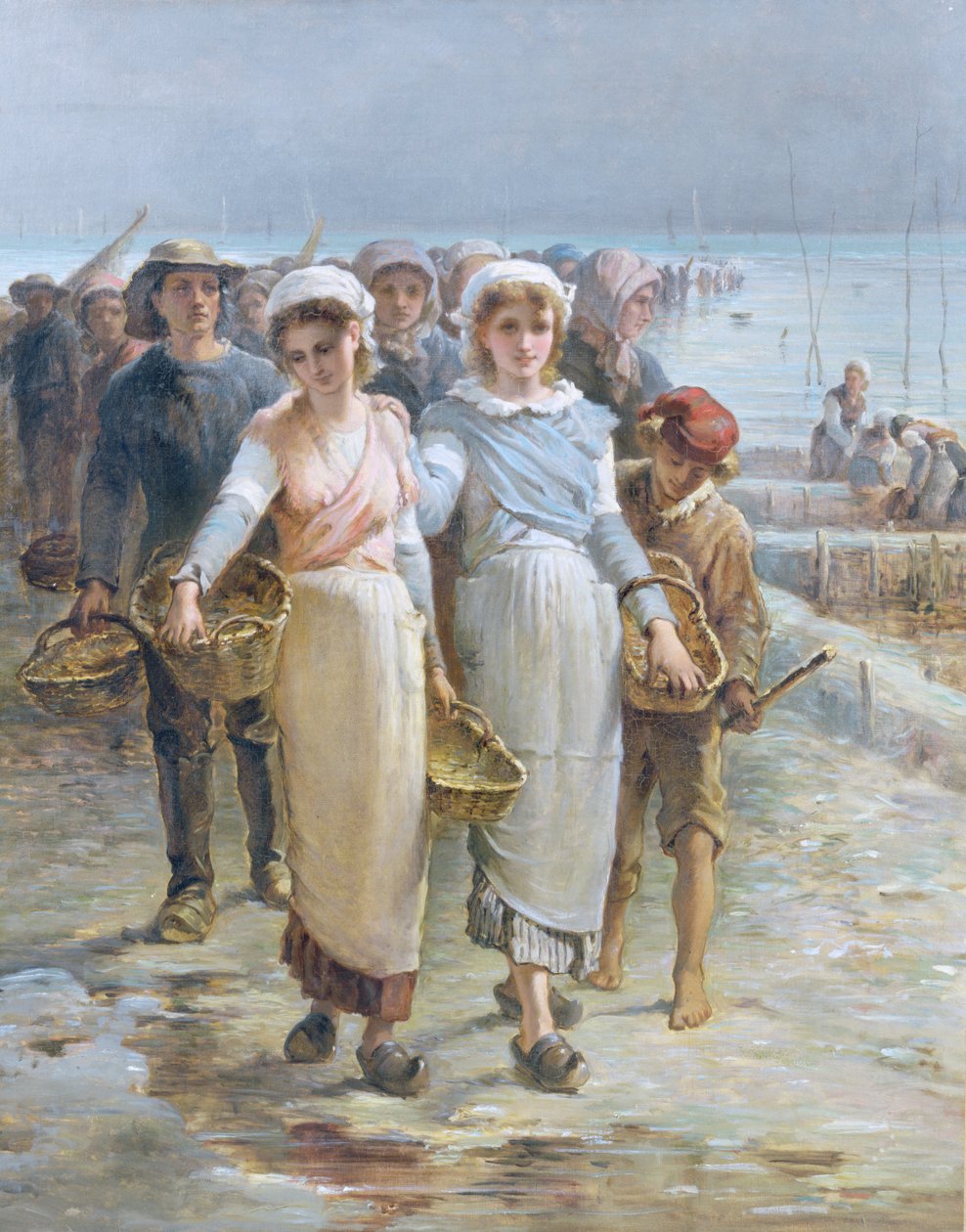 Østerspiger på Cancale af Francois Nicolas Augustin Feyen Perrin