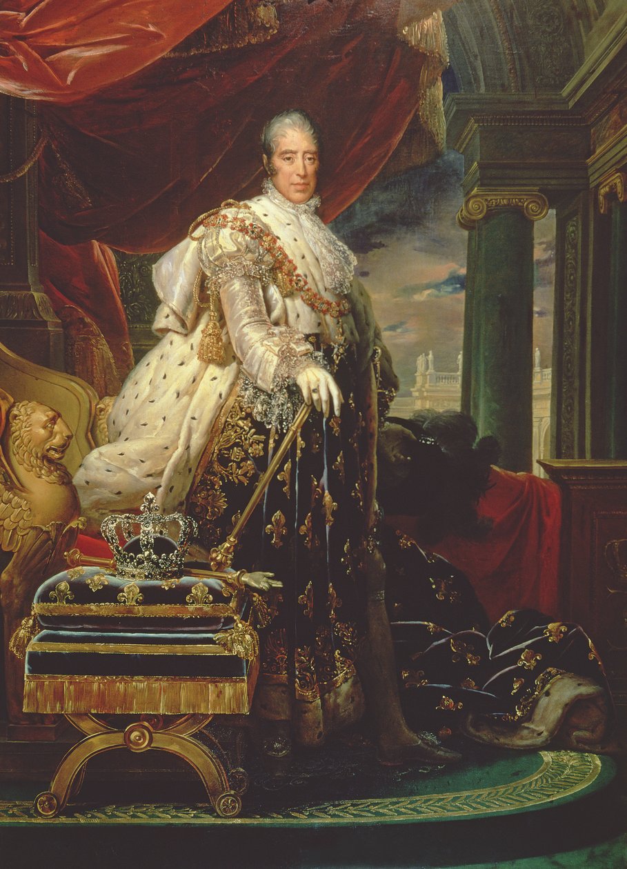 Charles X (1757-1826) i sine kroningsdragter af Baron François Pascal Simon Gérard