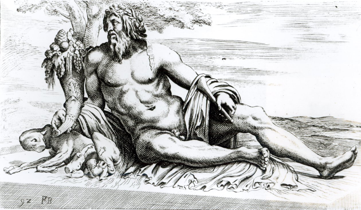 Floden Tiberen, ca. 1653 af Francois Perrier