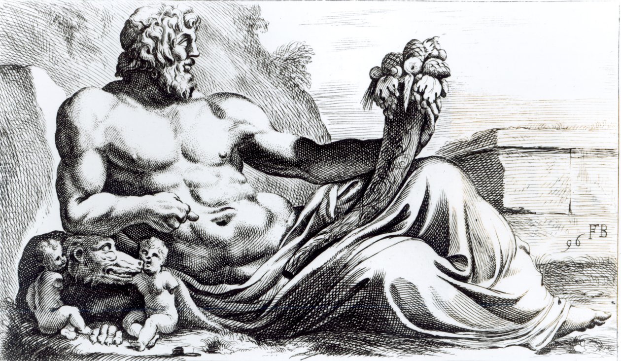 Floden Tiberen, ca. 1653 af Francois Perrier